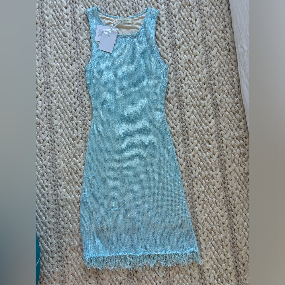Asta Resort Natalia Blue Dress Size L NWT